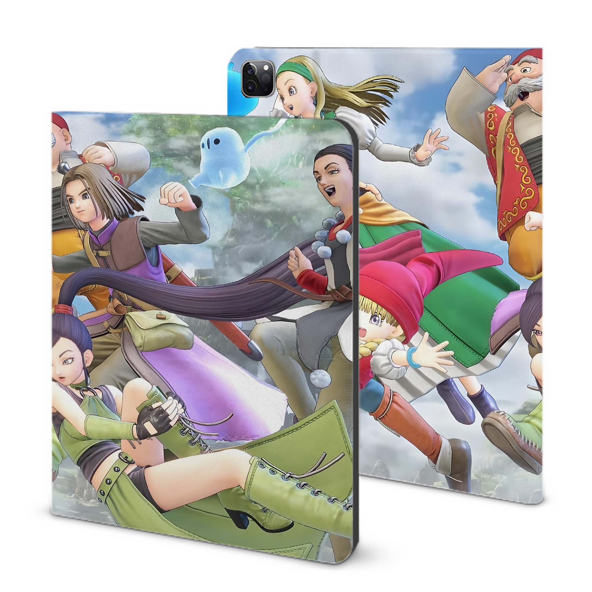 （画像用） ドラゴンクエスト Doragon Kuesuto Dragon Quest IPad ケース ブック型 PUレザー TPU 耐衝撃 軽量 薄型 ペン収納なし 全面保護 IPad 各モデル対応